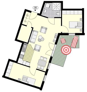 Wohnungsbeispiel - Dreizimmerwohnung